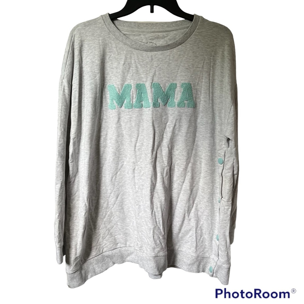 3/$20 Seraphine Mama+Mini light gray Mama nursing crewneck sweatshirt women’s XL
